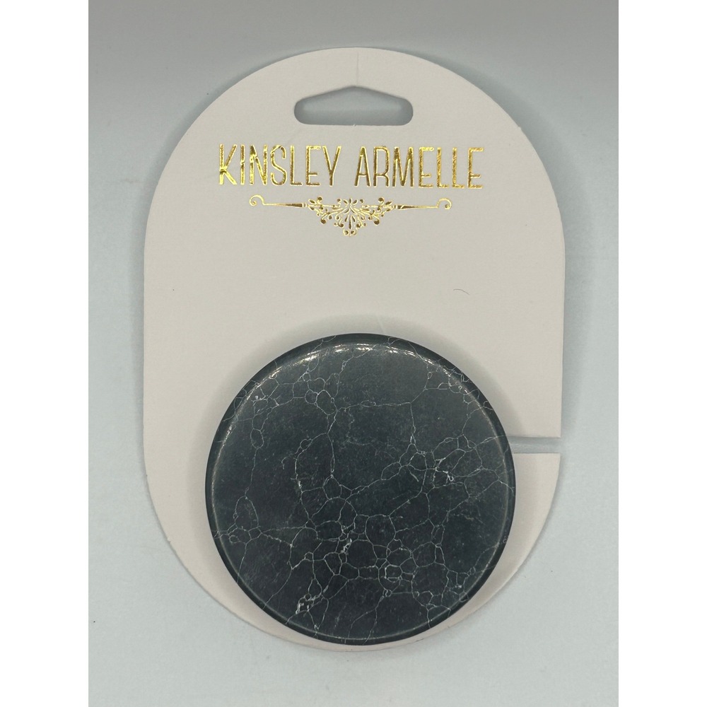 Kingsley Armelle Phone Grip Black Marble Design With Adhesive‎ Back